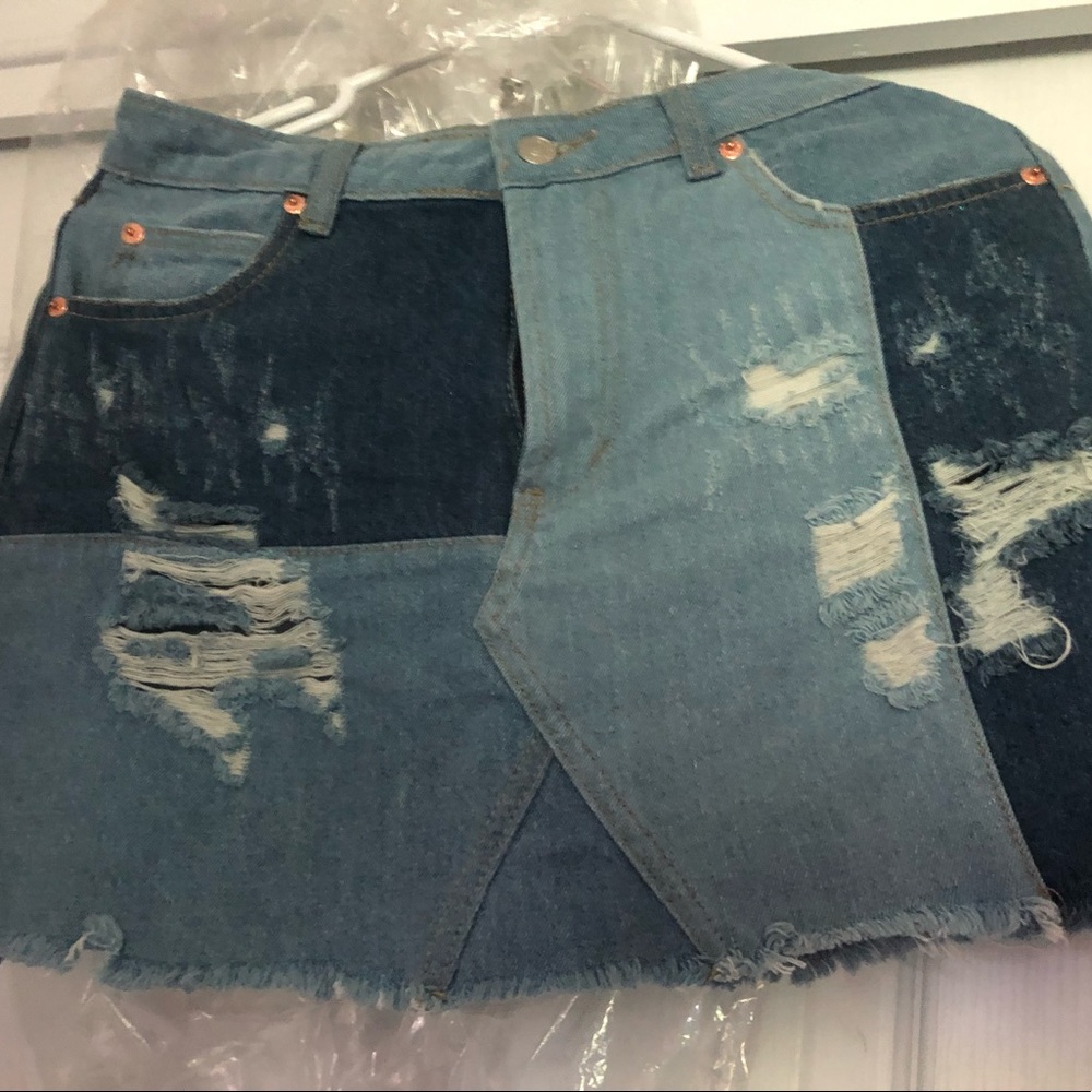 Sunset and Spring Denim Skirt.